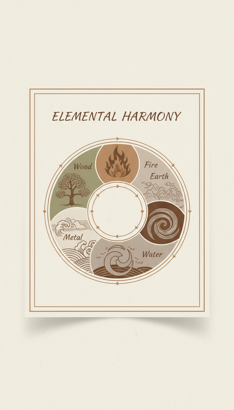 Feng Shui Elemental Reference Poster